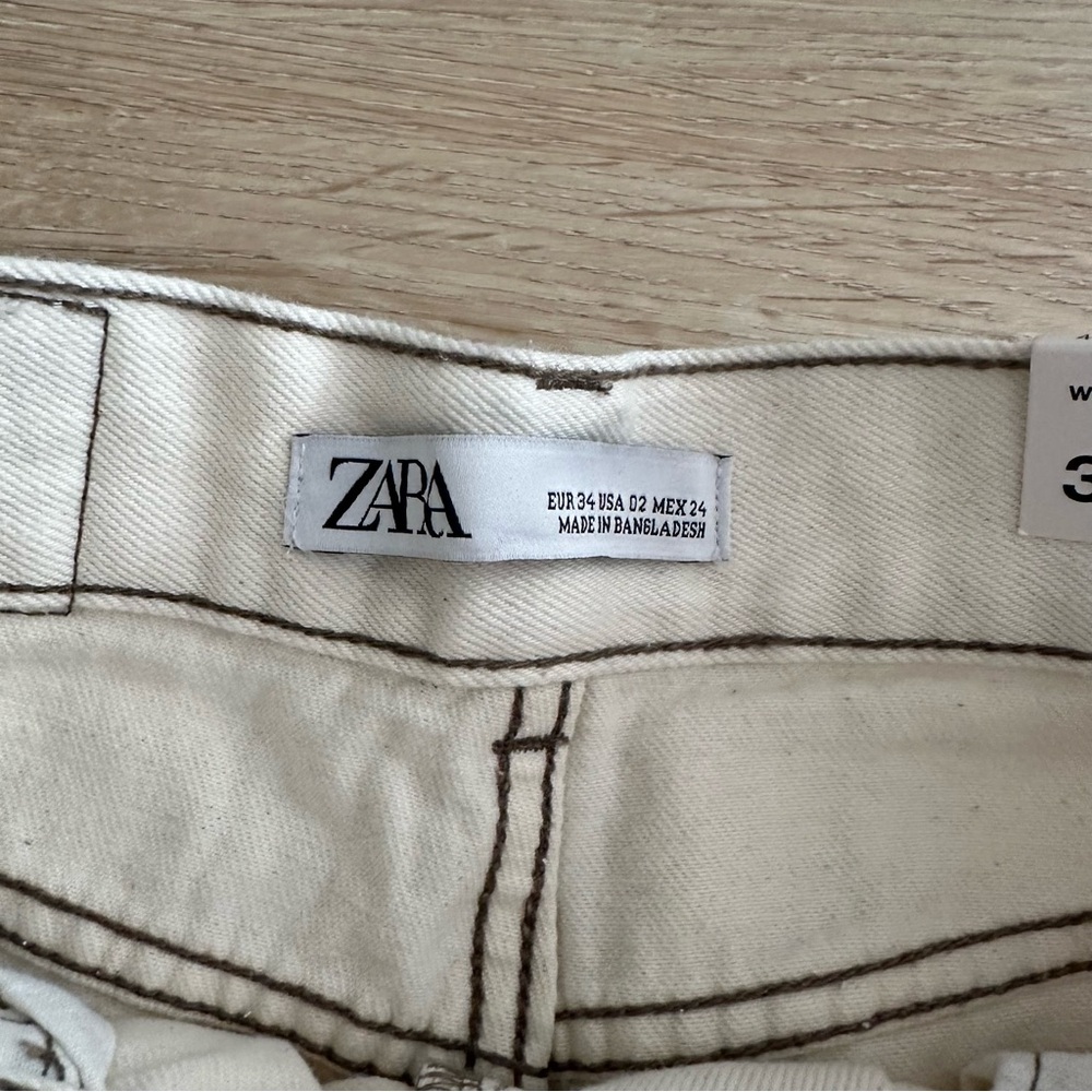 Zara Women’s Cream Wide Leg Jeans - Picture 4 of 11